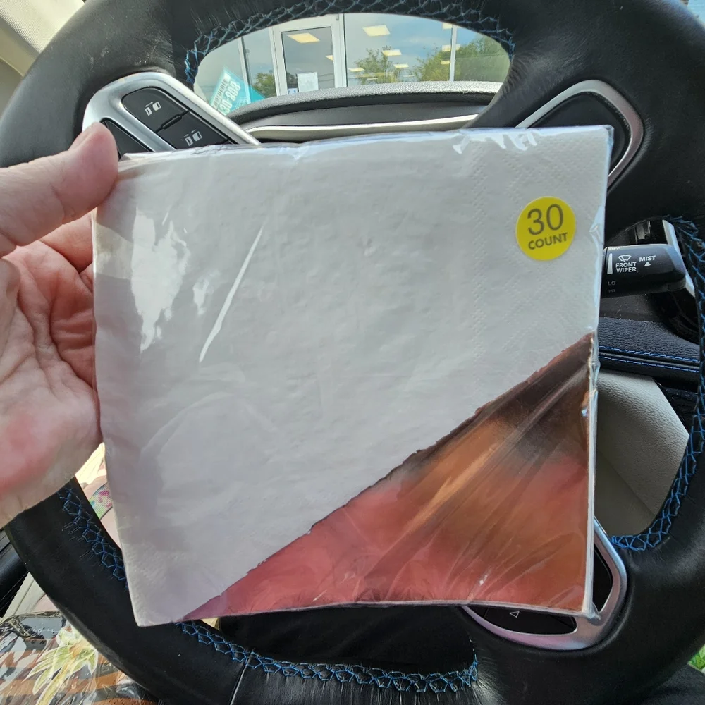 15 packs of various size napkins and themes
